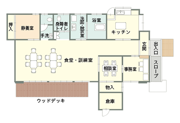 にっこりハウス デイサービス輝北 平面図